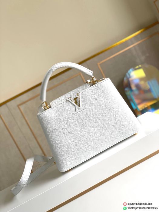 LV CAPUCINES BB M94517 White Tote Bags