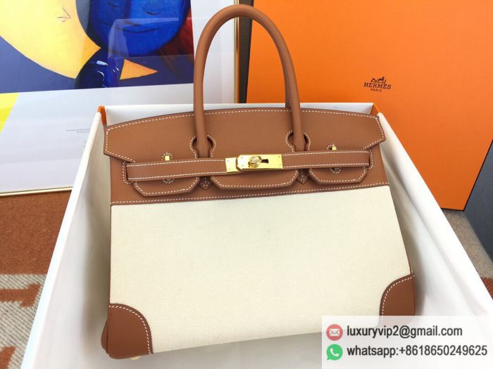 Hermes birkin 30 swift Canvas Gold Buckle Tote Bags