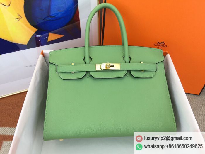 Hermes Birkin 30cm Epsom 3i vert Criquer Gold Buckle Tote Bags