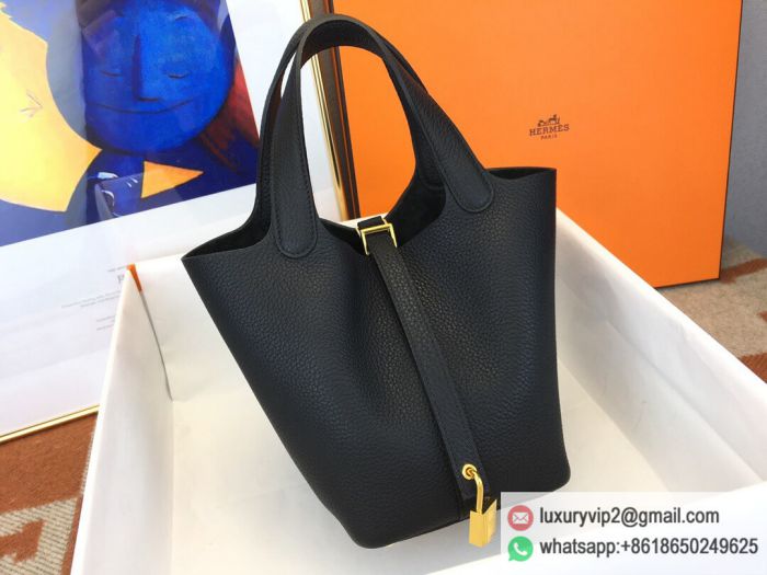 Hermes Picotin lock 18cm cc89 Black Bucket Bags