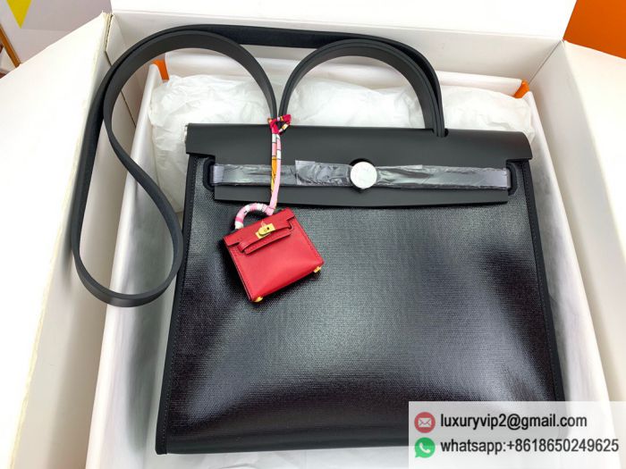 Hermes Herbag 31 Black Tote Bags