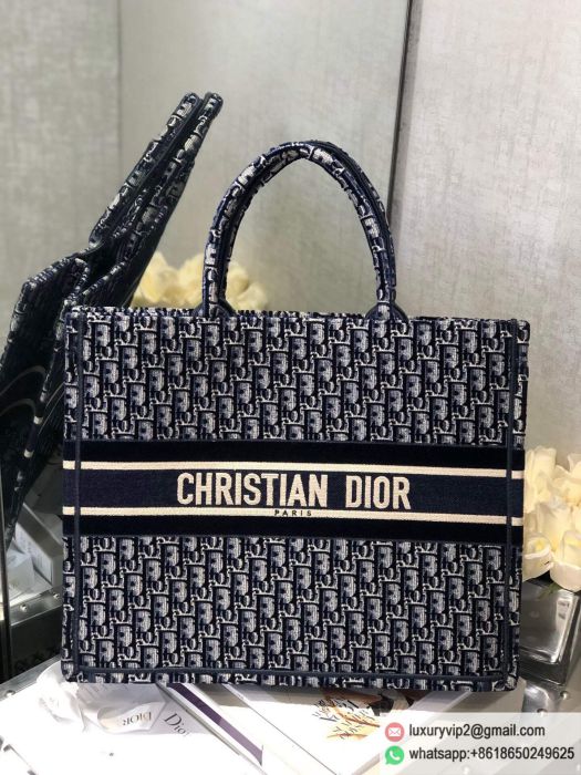 Dior Blue Oblique Book Tote M1286ZWVF_M928 Shopping Bags