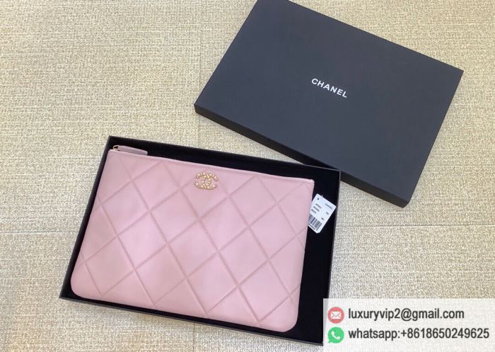 CC 2020 Sheepskin CC Zipper AP0952 Pink Clutch Bags