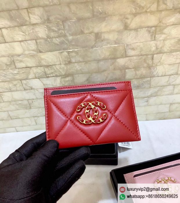 CC 19 Sheepskin Gold cc logo AP1167 Red Card Holders