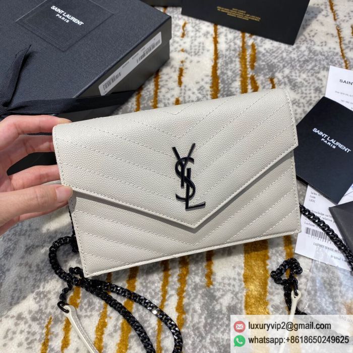 YSL woc19CM Small Chain envelope 393953 White Shoulder Bags