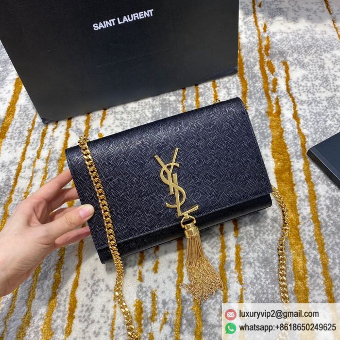 Saint Laurent YSL KATE 20 Chain 474366 Black Gold Buckle Shoulder Bags