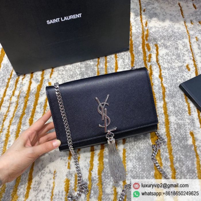 Saint Laurent YSL KATE 20 Chain 474366 Black Silver Buckle Shoulder Bags