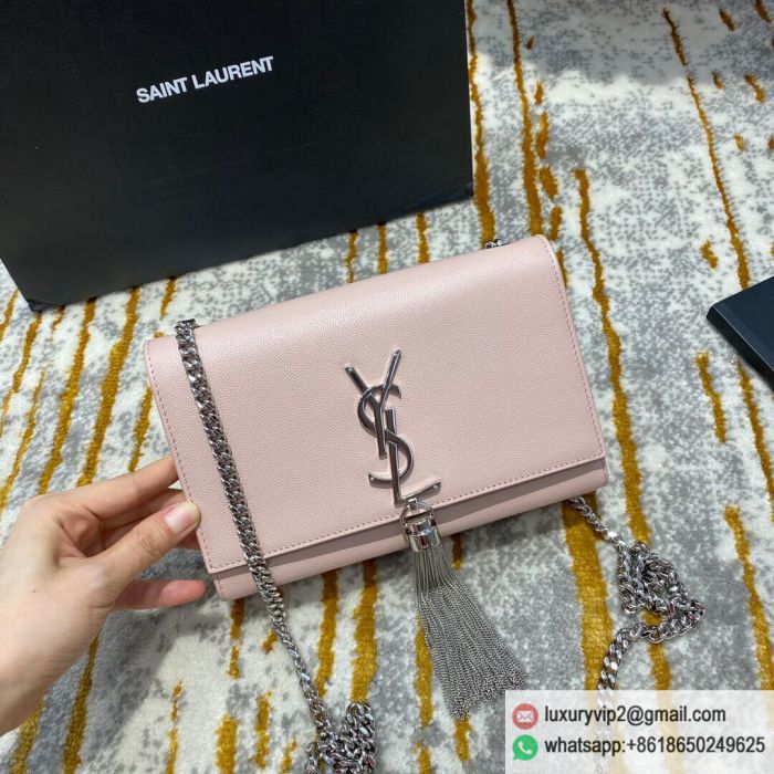 Saint Laurent YSL KATE 20 Chain 474366 Pink Silver Buckle Shoulder Bags