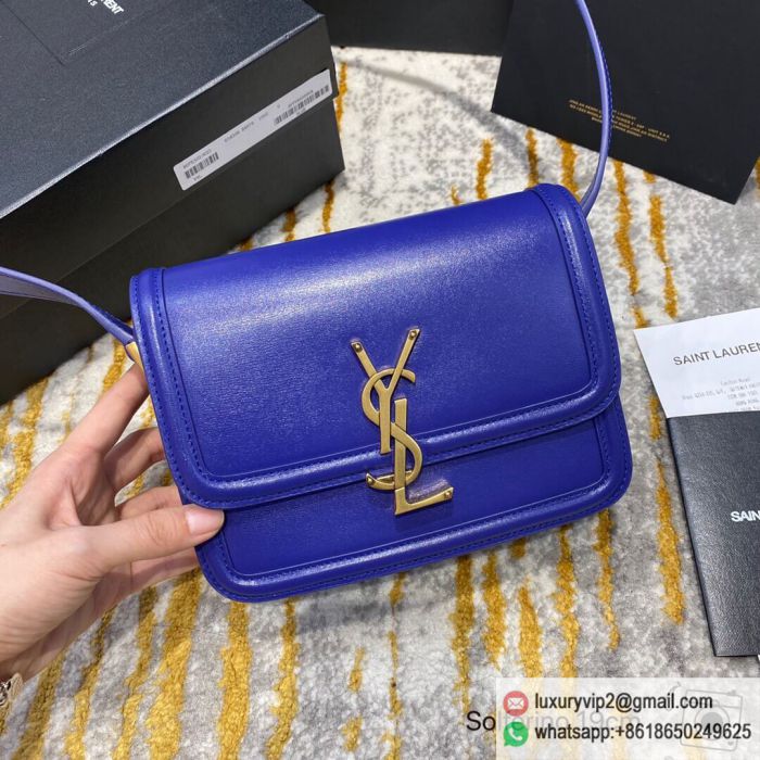 Saint Laurent YSL SOLFERINO BOX Small crossbody 634306 Blue Shoulder Bags