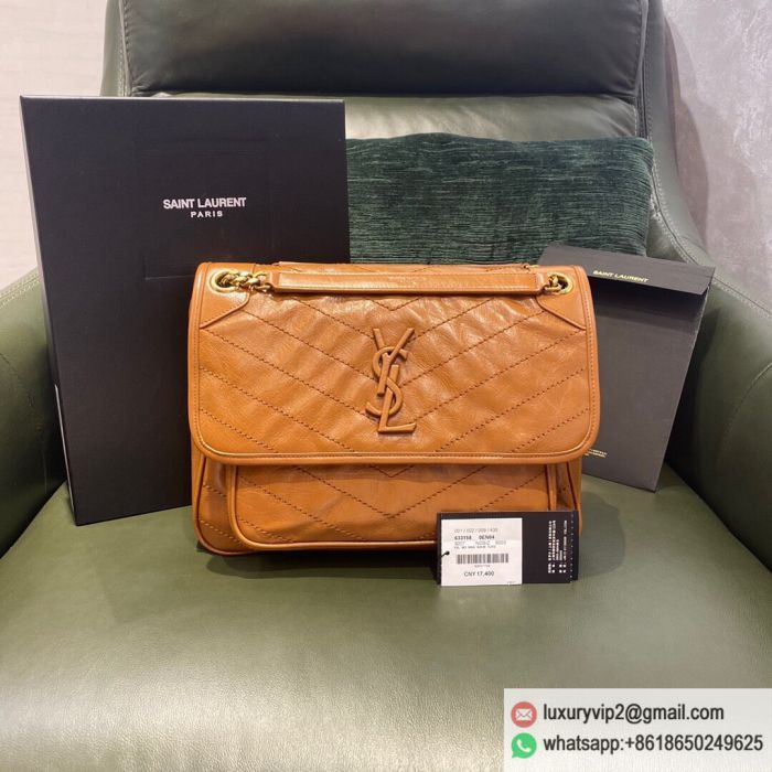 Saint Laurent YSL Niki 28 crossbody 633158 Brown Shoulder Bags