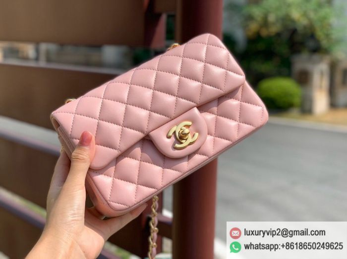 CC Cf mini20 Lambskin Pink Shoulder Bags