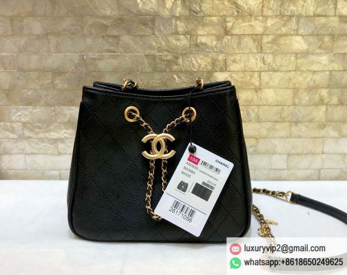 CC 2019 Sheepskin Black Small AS0829 Bucket Bags