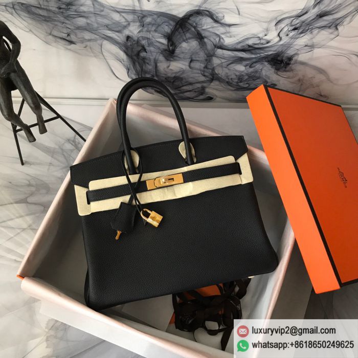 Hermes Birkin 30cm Gold Black Tote Bags