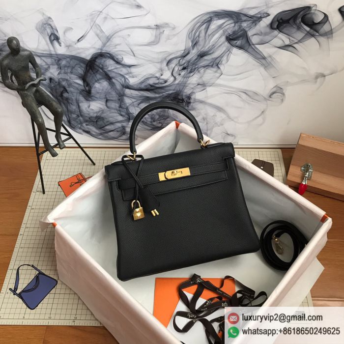 Hermes kelly 28cm Black Tote Bags