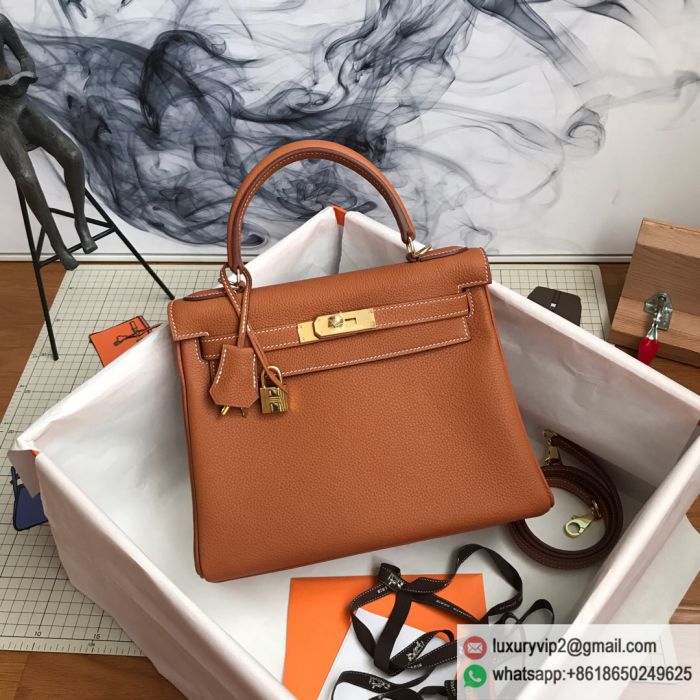 Hermes kelly 28cm Gold Brown Tote Bags