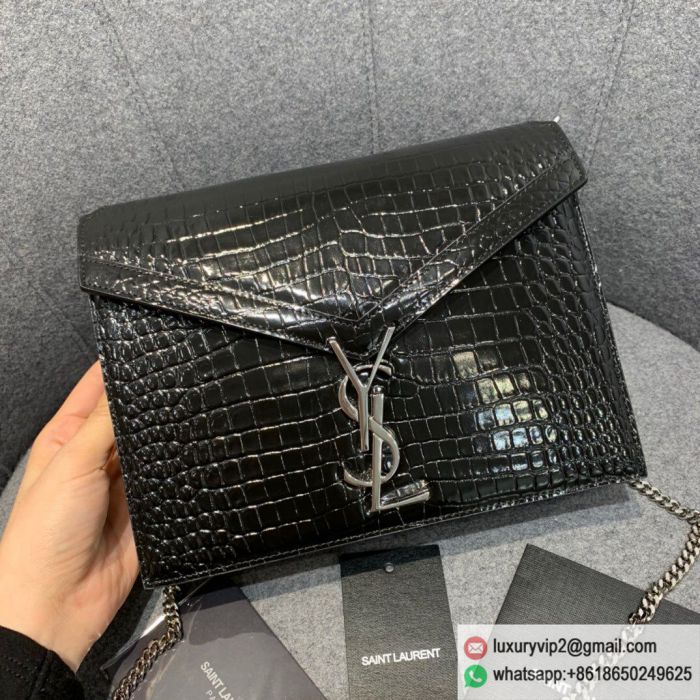 YSL CASSANDRA Crocodile pattern CLASP 532750 Shoulder Bags