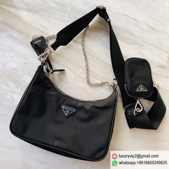 Prada HOBO 3-in-1 Chain Half-moon Bag Shoulder Bags