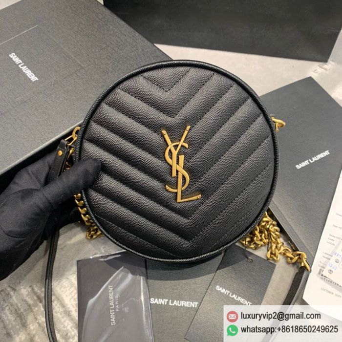 YSL VINYLE V Camera Bags 610436 Black Shoulder Bags