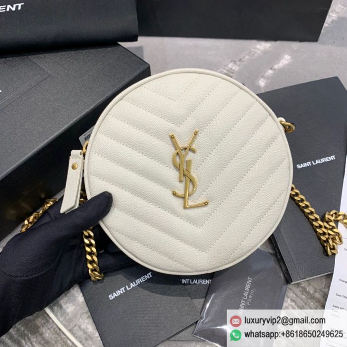 YSL VINYLE V Camera Bags 610436 White Shoulder Bags