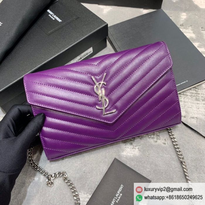 YSL MONOGRAM Chain Crossbody 377828 purple Shoulder Bags