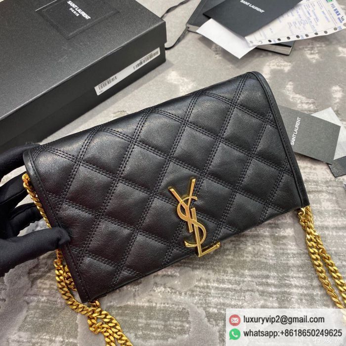 YSL Becky Lambskin Chain 585031 Black Shoulder Bags