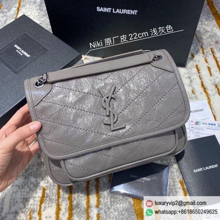 YSL NIKI Small Crossbody 533037 Gray Shoulder Bags