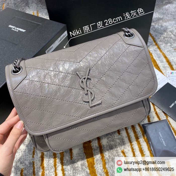 YSL NIKI Medium 498894 Gray Shoulder Bags