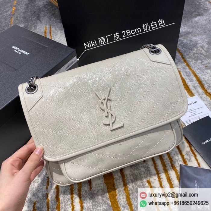 YSL NIKI Medium 498894 White Shoulder Bags