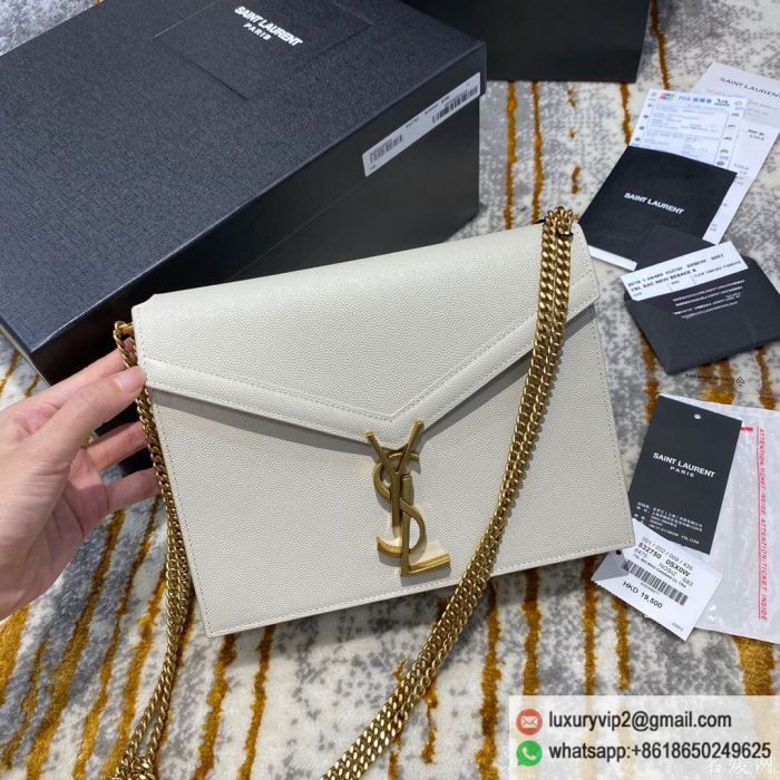 YSL CASSANDRA CLASP 532750 White Shoulder Bags