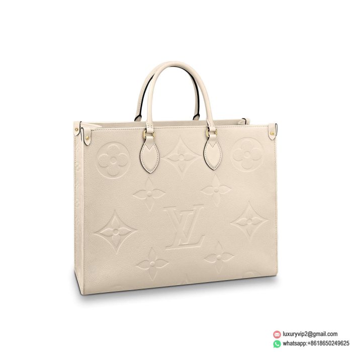 LV M45081 Embossed Leather Onthego Tote Bags Shopping Bags