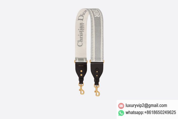 Dior Gray Embroidery "CHRISTIAN DIOR" S8540CBTE_M932 Shoulder Straps