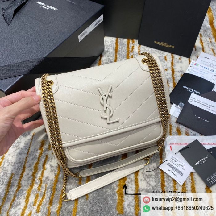 YSL NIKI Small Crossbody 533037 White Shoulder Bags