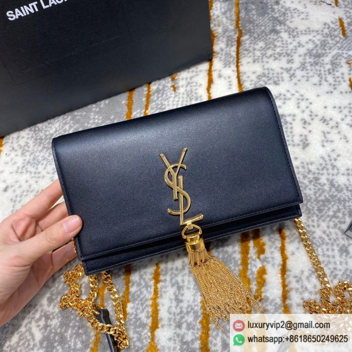 YSL MONOGRAM KATE Chain 452159 Black Gold Buckle Shoulder Bags