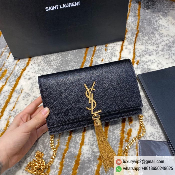 YSL MONOGRAM KATE Chain 452159 Black Gold Buckle Shoulder Bags