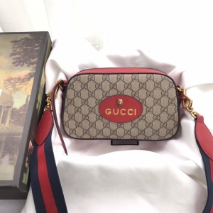 Gucci Supreme series metal cat head PVC/with leather ladies shoulder bag