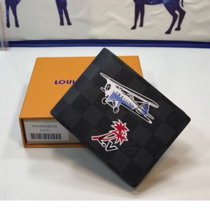 Louis Vuitton LV aircraft screen printing Multiple Wallet