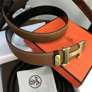 Hermes double horoscope series men's belt