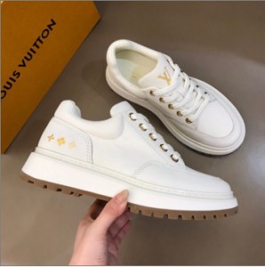 LV luxury men's Abbesses white sneakers