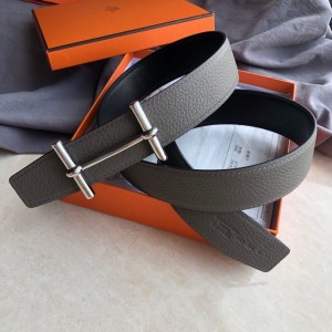 Hermes belt Hermes quality-Togo leather double-sided leather belt