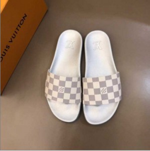 LV material donkey brand luxury men's white presbyopia slippers