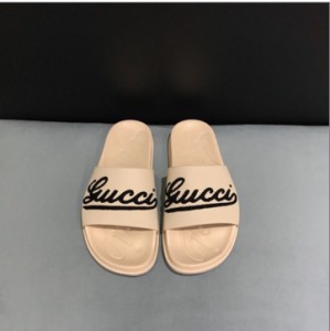 Gucci imported cowhide embossed embroidery men's slippers