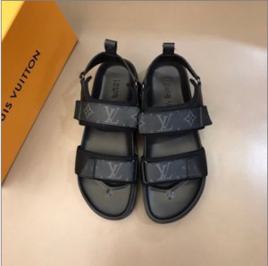 LV men's black sandals