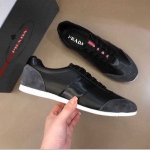 PRADA top leather men's sneakers