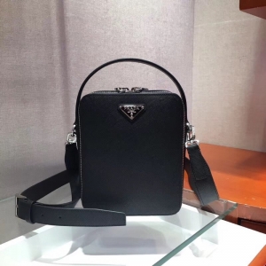 PRADA Retro Square Portable Star Same Style Fashion Men's New Crossbody Calfskin Material bag