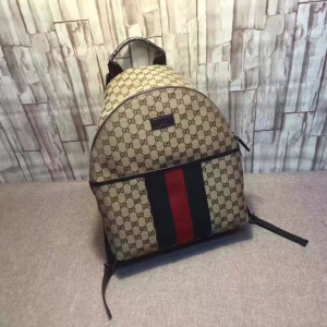 Gucci backpack new classic double G canvas fashion travel essential men's backpack 190278 almond-coffee