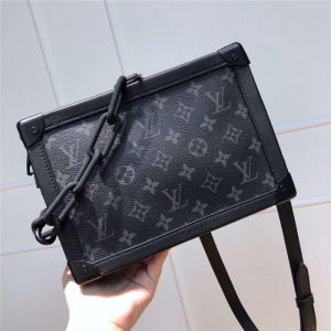 LV black flower messenger bag