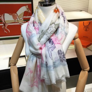 Hermes Scarf Hermes 'horse rider' 100% top pure cashmere scarf