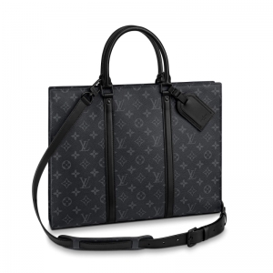 LV Men's Briefcase SAC PLAT HORIZONTAL ZIPPE Black M45265