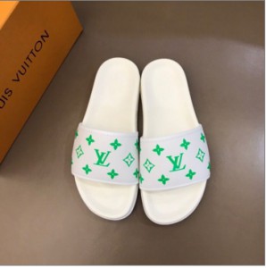 LV 2020 new color upper leather men's slippers