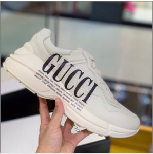 Gucci monogram print leather Unisex vintage sneakers